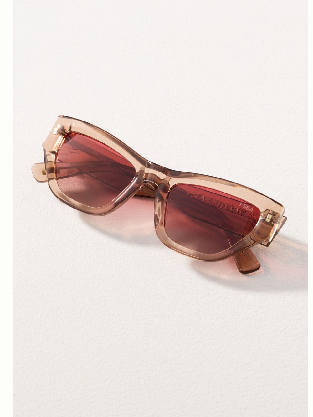 Anthropologie Modern Cateye Sunglasses Maeve ISea Acetate New Taupe Brown